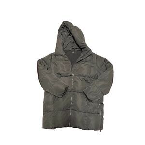 F&F Women’s Black Long Hooded Puffer Coat XL Quilted Winter